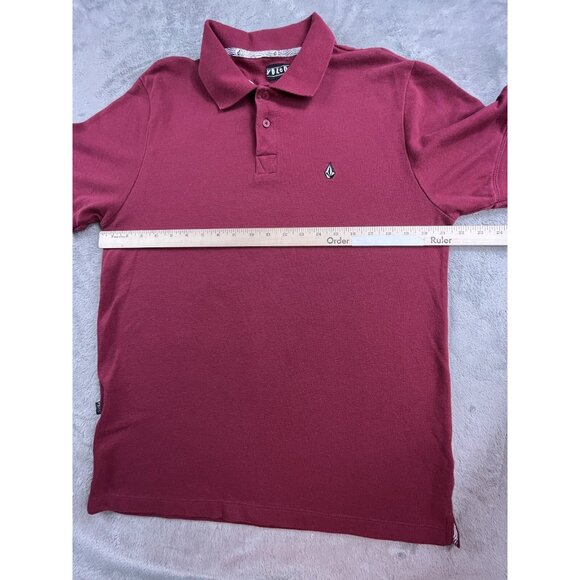 VTG Volcom Polo Shirt Men's Red Large Club Pique Short Sleeve Golf Skateboard - Picture 6 of 10